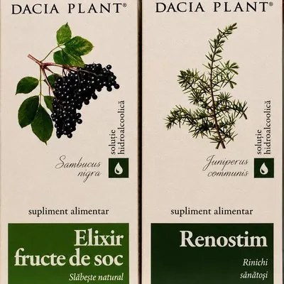 Soluții hidroalcoolice Dacia Plant: fructe de soc și ienupăr