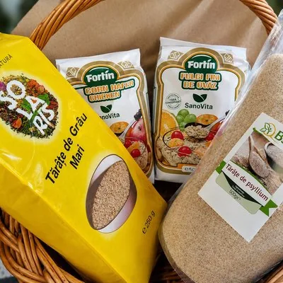 Tărâțe de grâu Solaris, fulgi de ovăz Fortín și psyllium