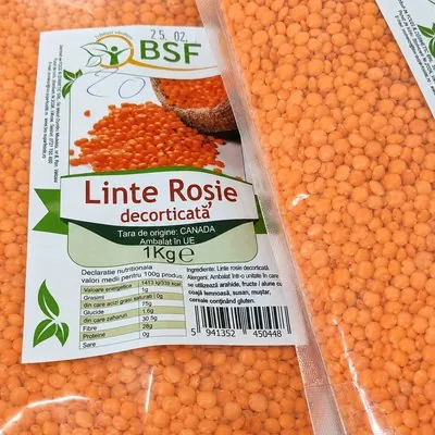 Linte roșie decorticată BSF la pungă de 1 kg