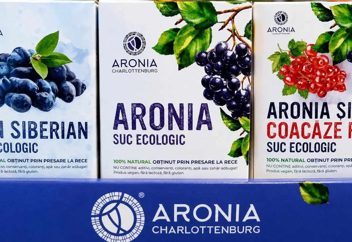 Sucuri ecologice Aronia Charlottenburg: afin siberian, aronia și coacăze roșii, presate la rece
