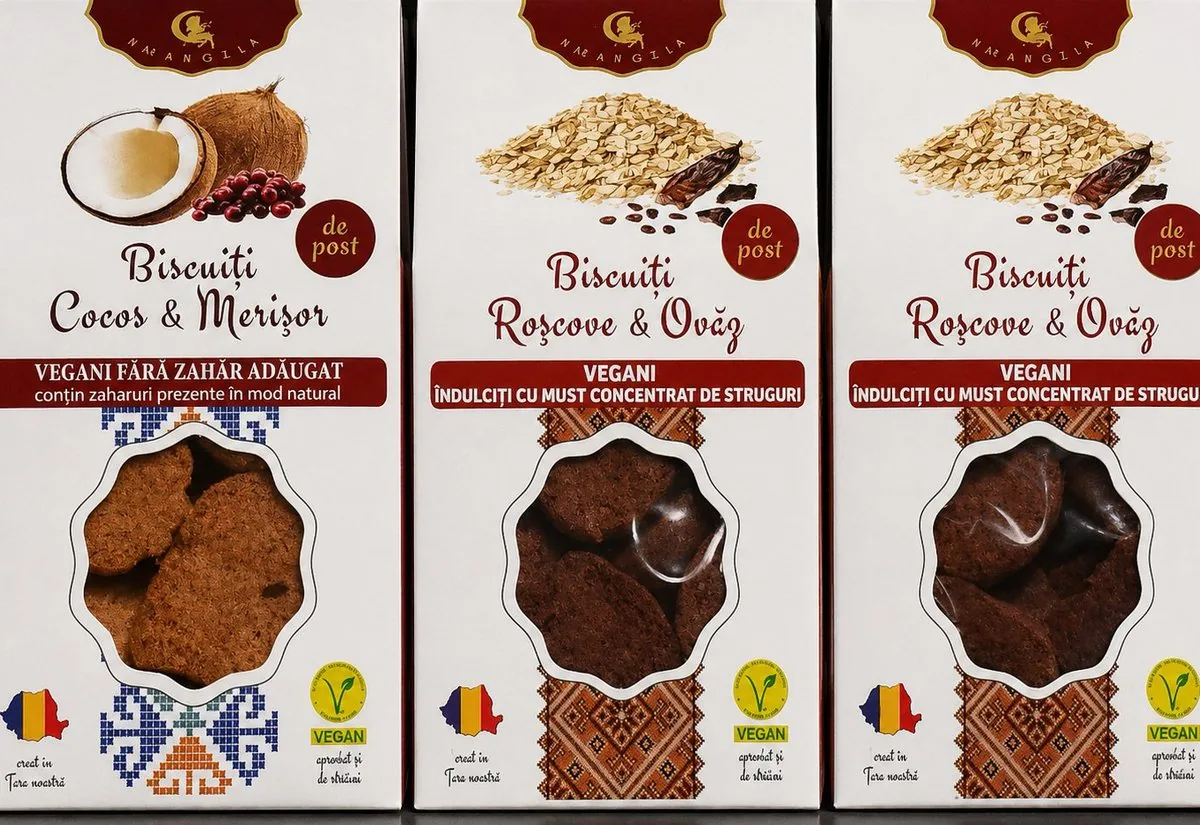Biscuiți vegani Nae Anghel: cocos și merișor, roșcove și ovăz, fără zahăr adăugat
